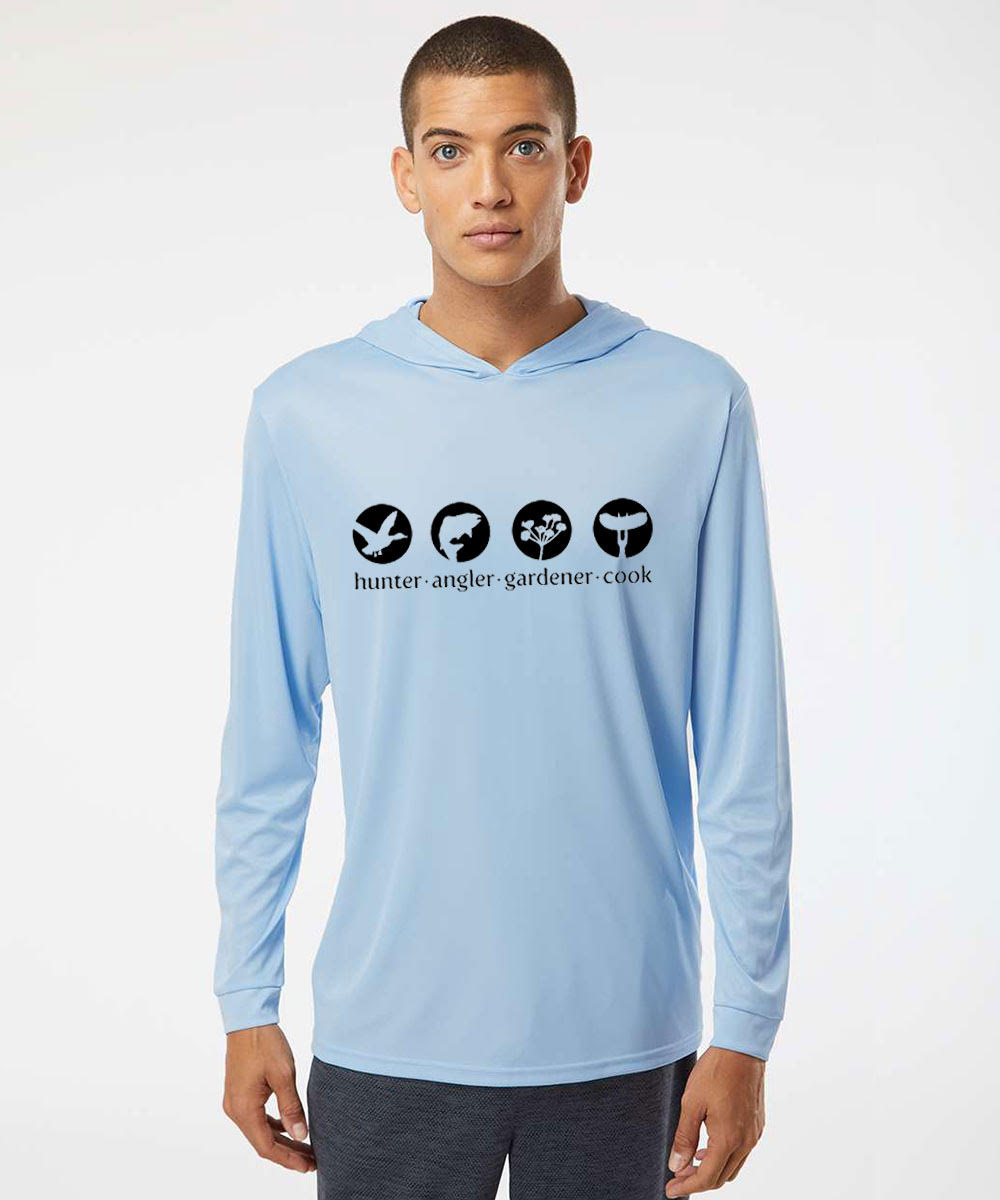 HAGC Light Blue Unisex Hooded Fishing Shirt